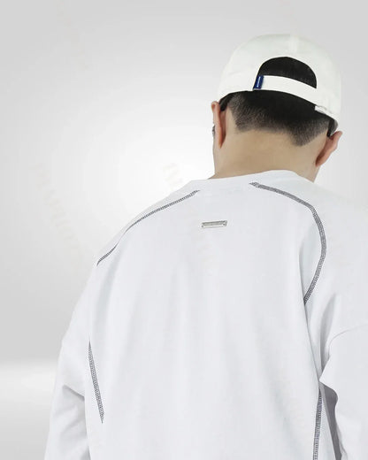 Classic White Cotton Crew Sweatshirt -  men's casual - Classic White Cotton Crew Sweatshirt for Men
