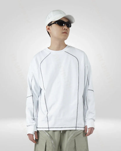 Classic White Cotton Crew Sweatshirt - men's sweatshirt - Classic White Cotton Crew Sweatshirt for Men