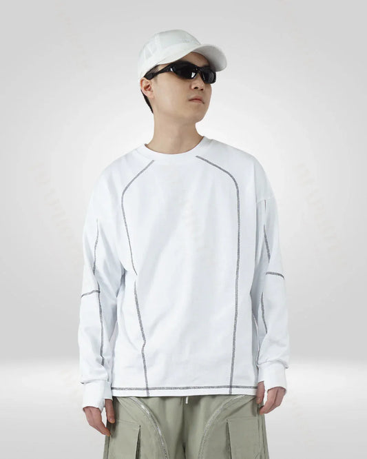Classic White Cotton Crew Sweatshirt - men's sweatshirt - Classic White Cotton Crew Sweatshirt for Men