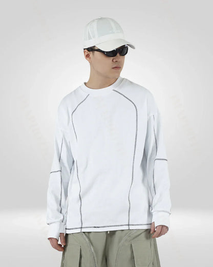 Classic White Cotton Crew Sweatshirt - white sweatshirt - Classic White Cotton Crew Sweatshirt for Men