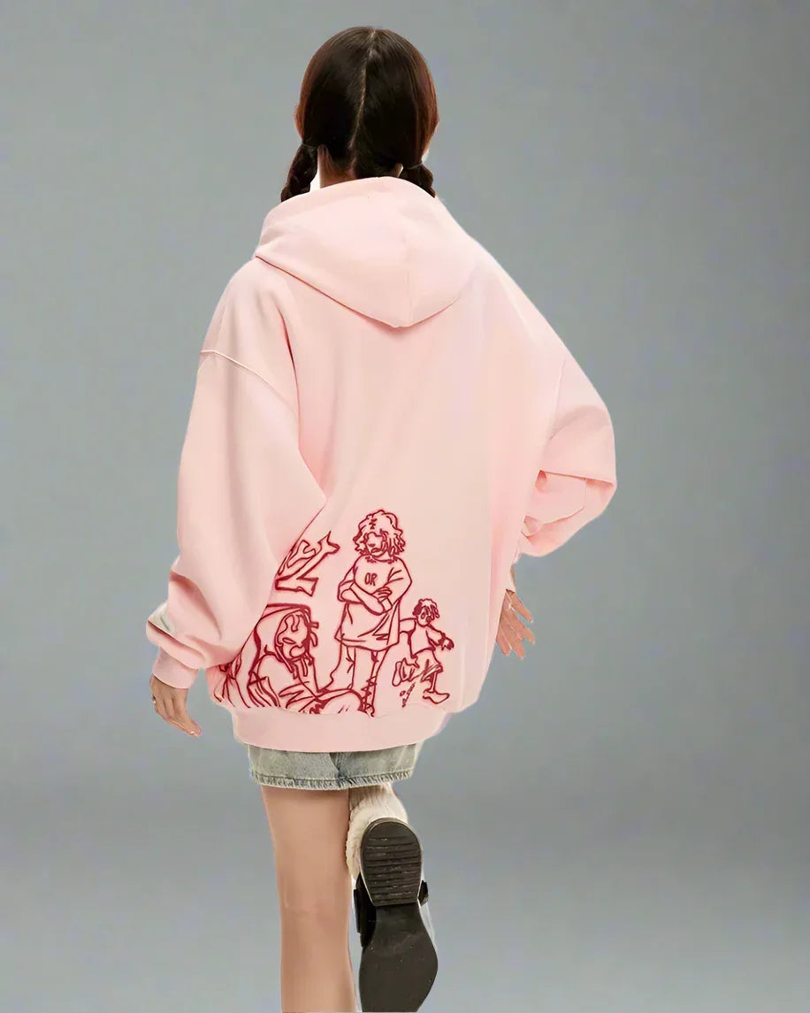Colorful Cartoon Style Hoodie -  breathable fabric - Colorful Cartoon Style Hoodie for Everyday Wear
