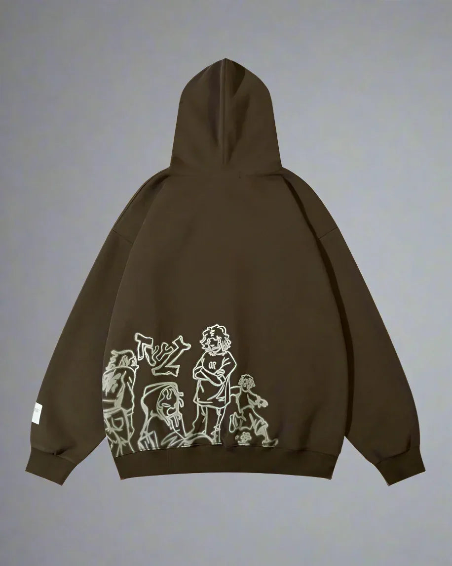 Colorful Cartoon Style Hoodie - comfortable hoodie - Colorful Cartoon Style Hoodie for Everyday Wear