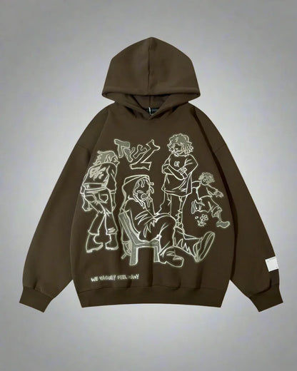 Colorful Cartoon Style Hoodie -  durable materials - Colorful Cartoon Style Hoodie for Everyday Wear