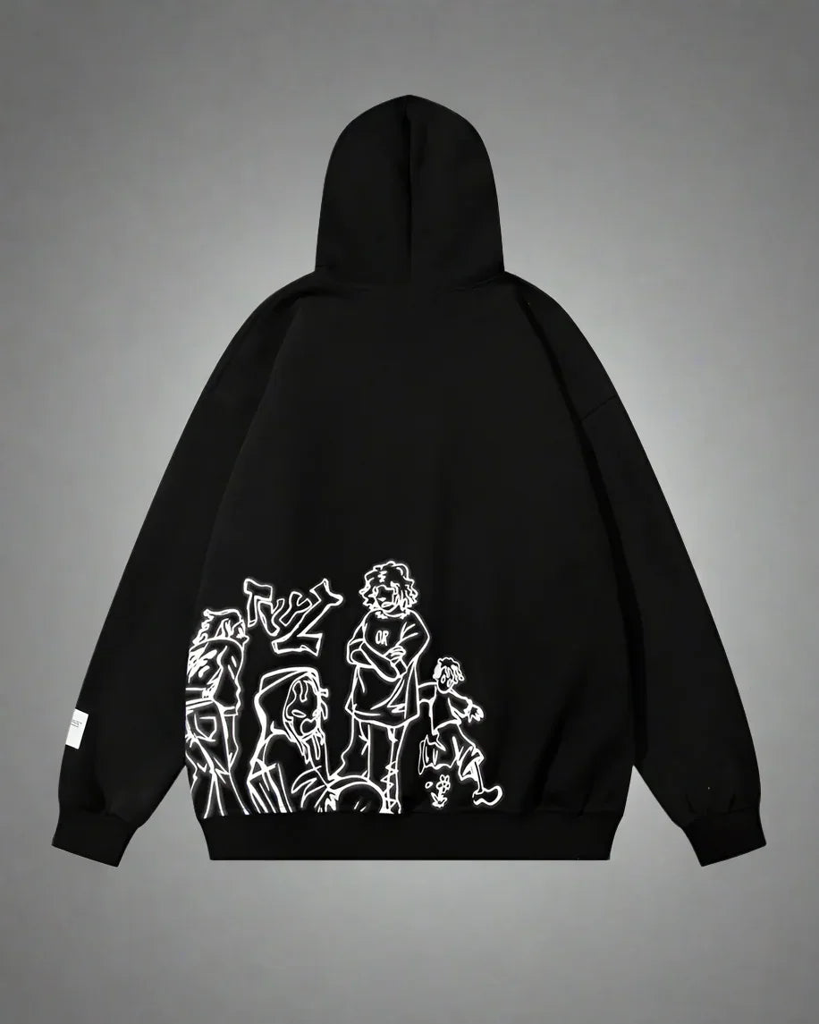 Colorful Cartoon Style Hoodie -  stylish outerwear - Colorful Cartoon Style Hoodie for Everyday Wear