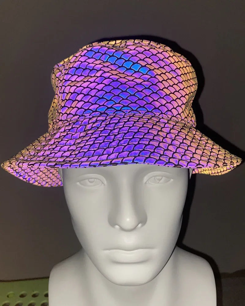Colorful Reflective Rainbow Bucket - bucket hat - Rainbow Reflective Bucket Hat for Stylish Looks