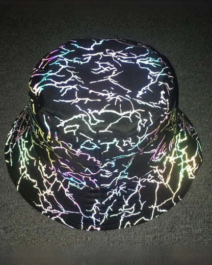 Colorful Reflective Rainbow Bucket -  cyberpunk fashion - Rainbow Reflective Bucket Hat for Stylish Looks