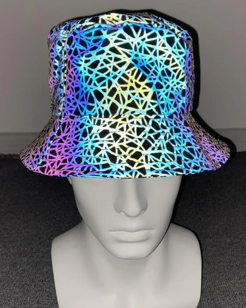 Colorful Reflective Rainbow Bucket -  rainbow - Rainbow Reflective Bucket Hat for Stylish Looks