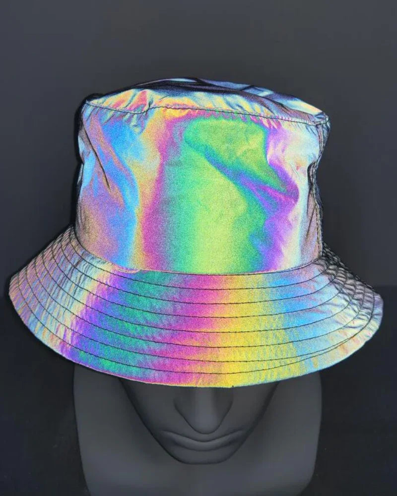 Colorful Reflective Rainbow Bucket -  reflective - Rainbow Reflective Bucket Hat for Stylish Looks