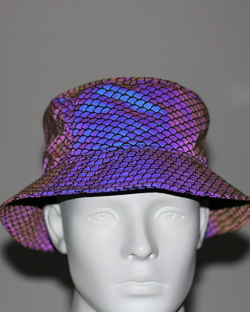 Colorful Reflective Rainbow Bucket - stylish bucket hat - Rainbow Reflective Bucket Hat for Stylish Looks