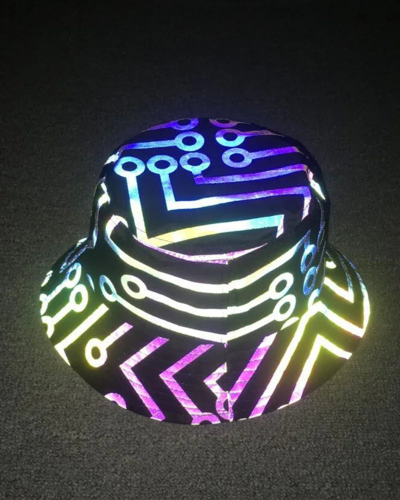 Colorful Reflective Rainbow Bucket - stylish bucket hat - Rainbow Reflective Bucket Hat for Stylish Looks