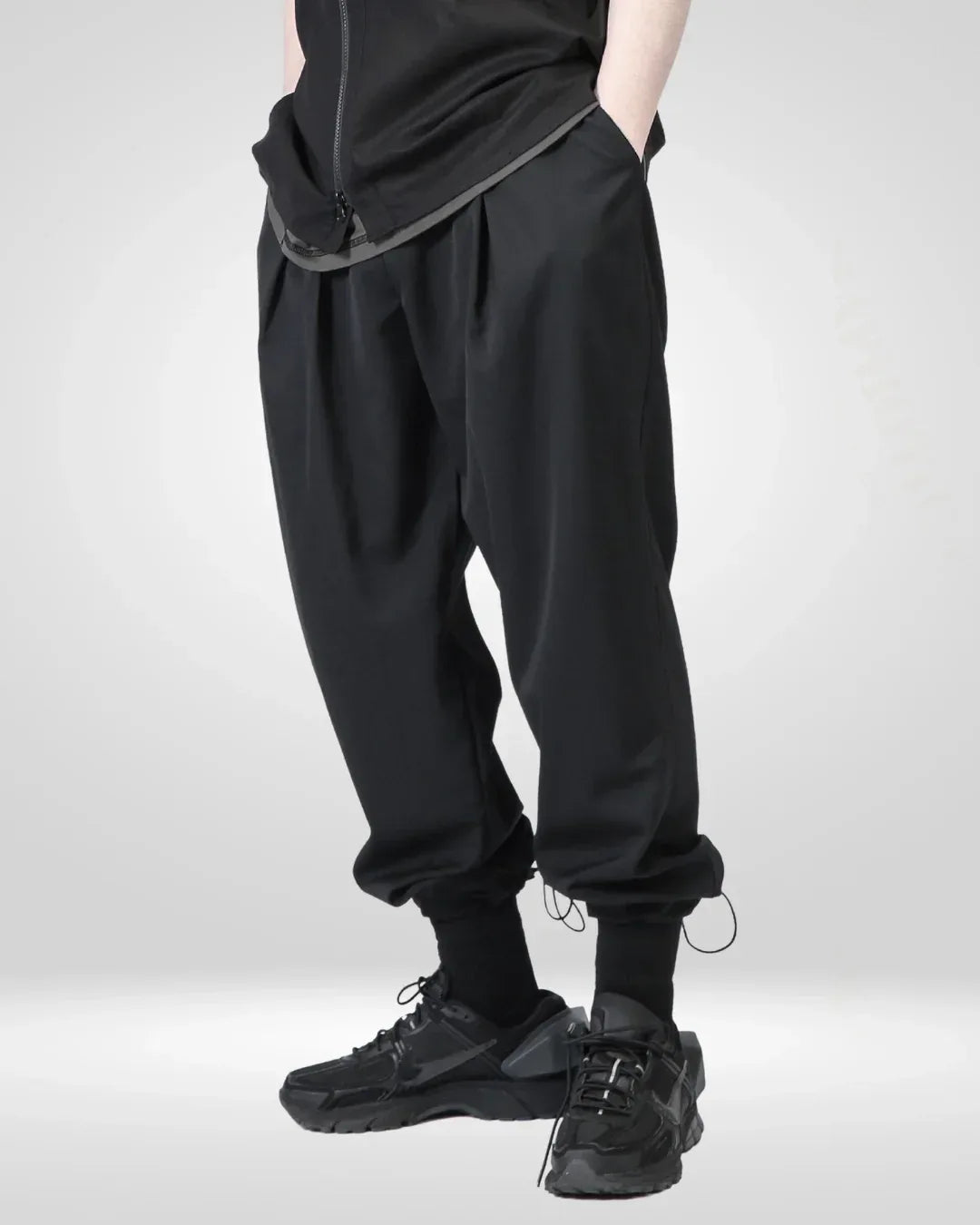 Comfy Drawstring Hem Trousers -  casual wear - Comfy Drawstring Hem Trousers for Relaxed Wear