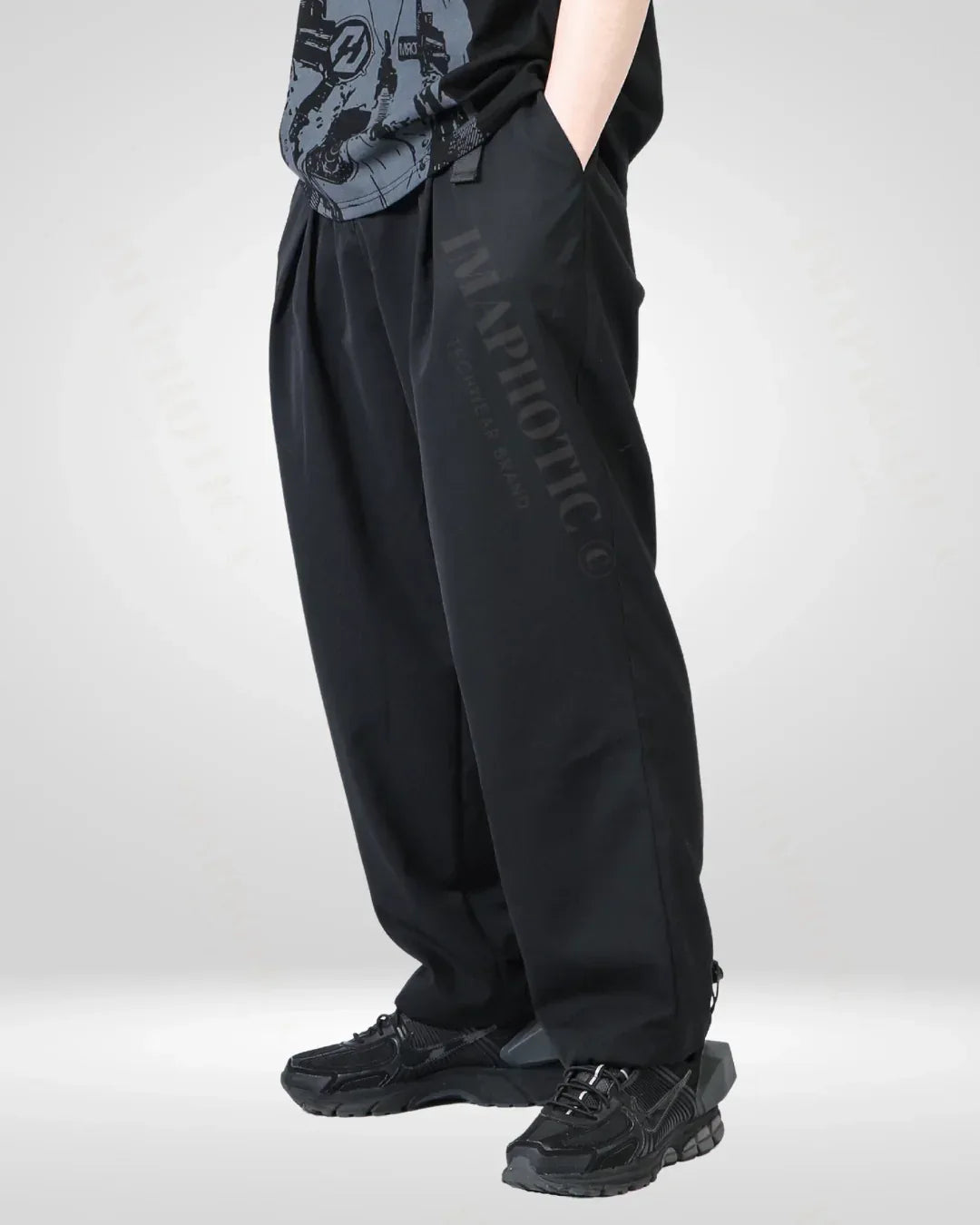 Comfy Drawstring Hem Trousers -  comfy pants - Comfy Drawstring Hem Trousers for Relaxed Wear