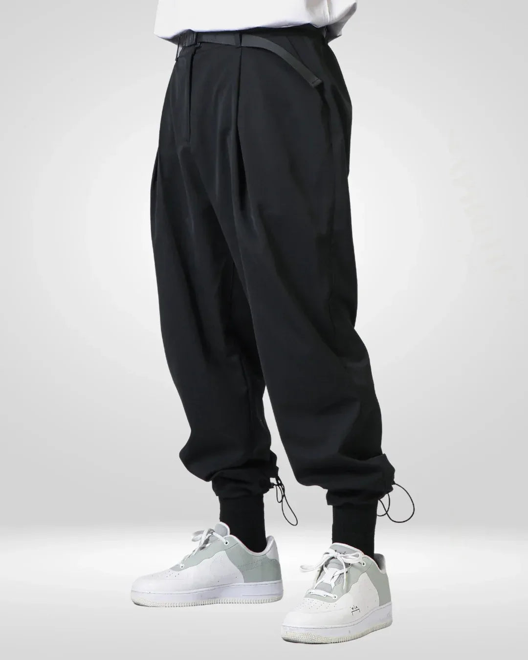 Comfy Drawstring Hem Trousers -  drawstring hem - Comfy Drawstring Hem Trousers for Relaxed Wear