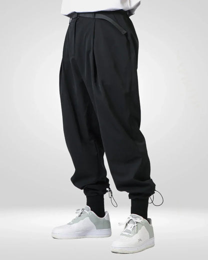 Comfy Drawstring Hem Trousers -  drawstring hem - Comfy Drawstring Hem Trousers for Relaxed Wear