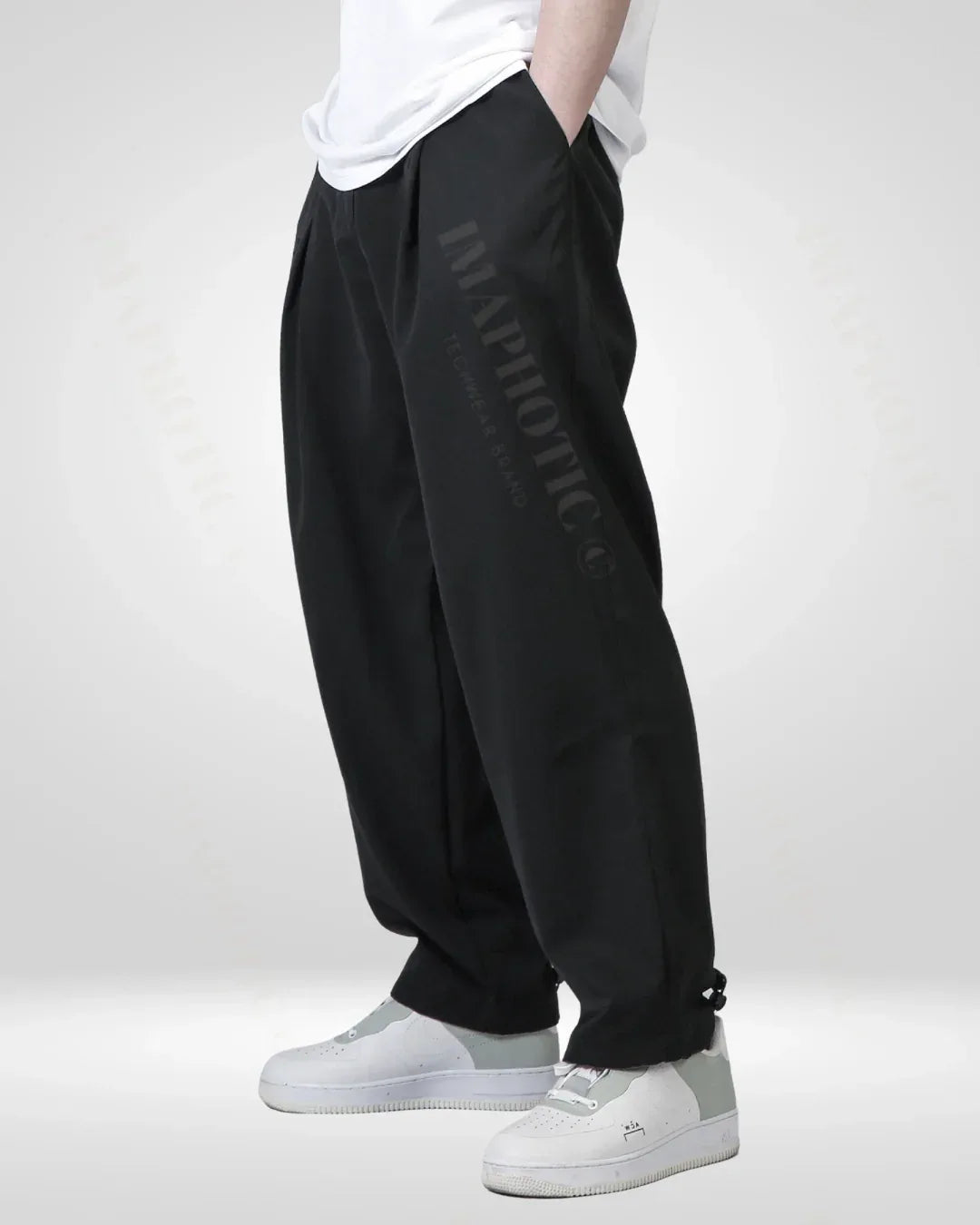 Comfy Drawstring Hem Trousers - loose trousers - Comfy Drawstring Hem Trousers for Relaxed Wear