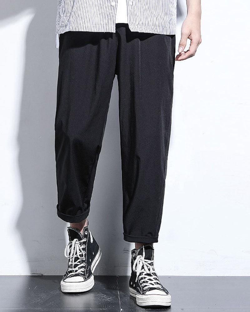 Cool Comfort Ankle Tech Pants -  black pants - Lightweight Ice Silk Ankle Tech Pants for Summer