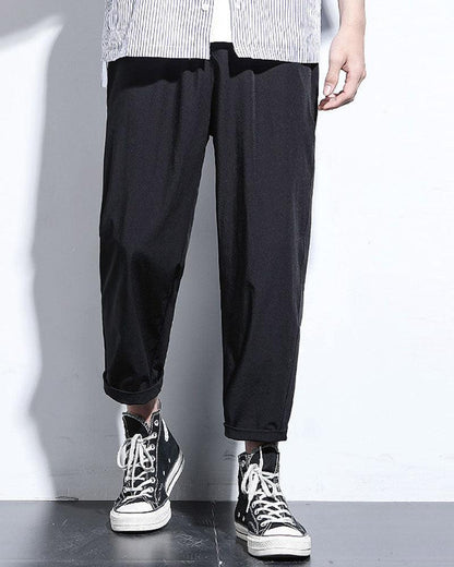 Cool Comfort Ankle Tech Pants -  black pants - Lightweight Ice Silk Ankle Tech Pants for Summer