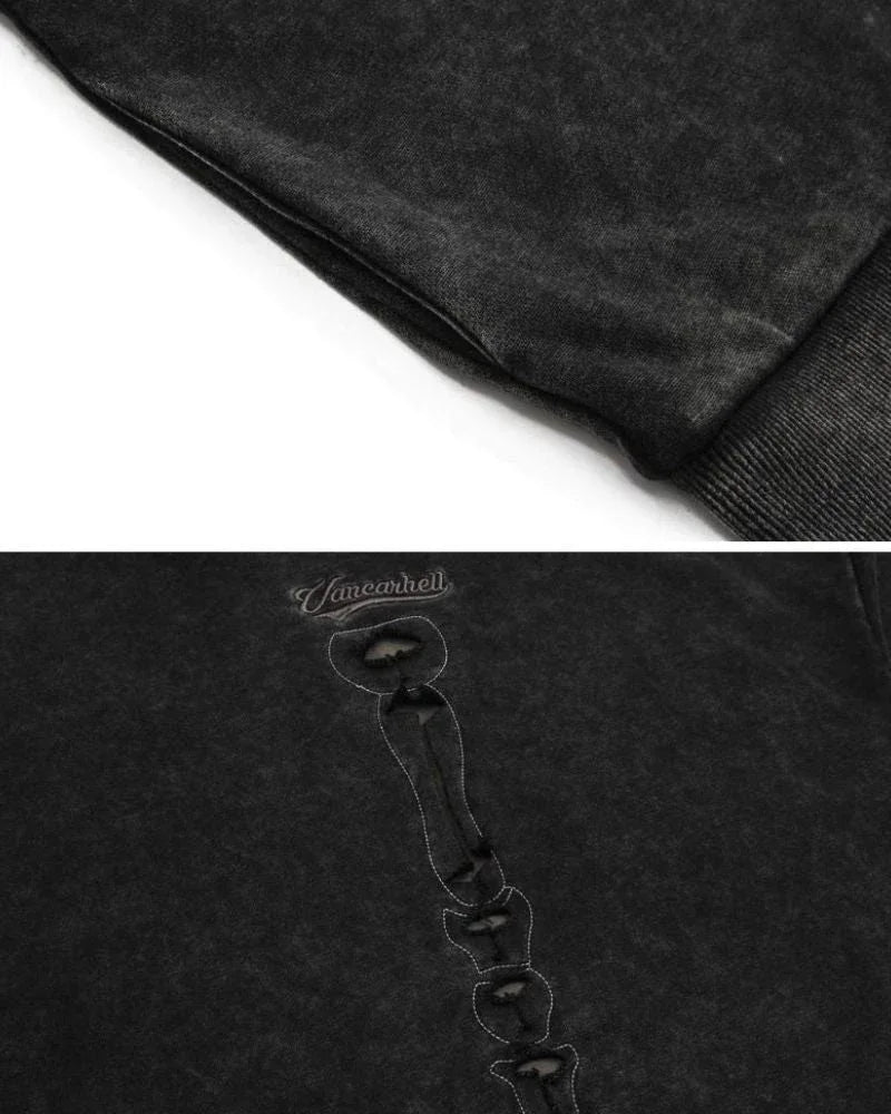 Cool Skeleton Cutout Hoodie -  cyberpunk fashion - Stylish Hollow Out Skeleton Hoodie for Unique Looks