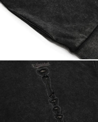 Cool Skeleton Cutout Hoodie -  cyberpunk fashion - Stylish Hollow Out Skeleton Hoodie for Unique Looks