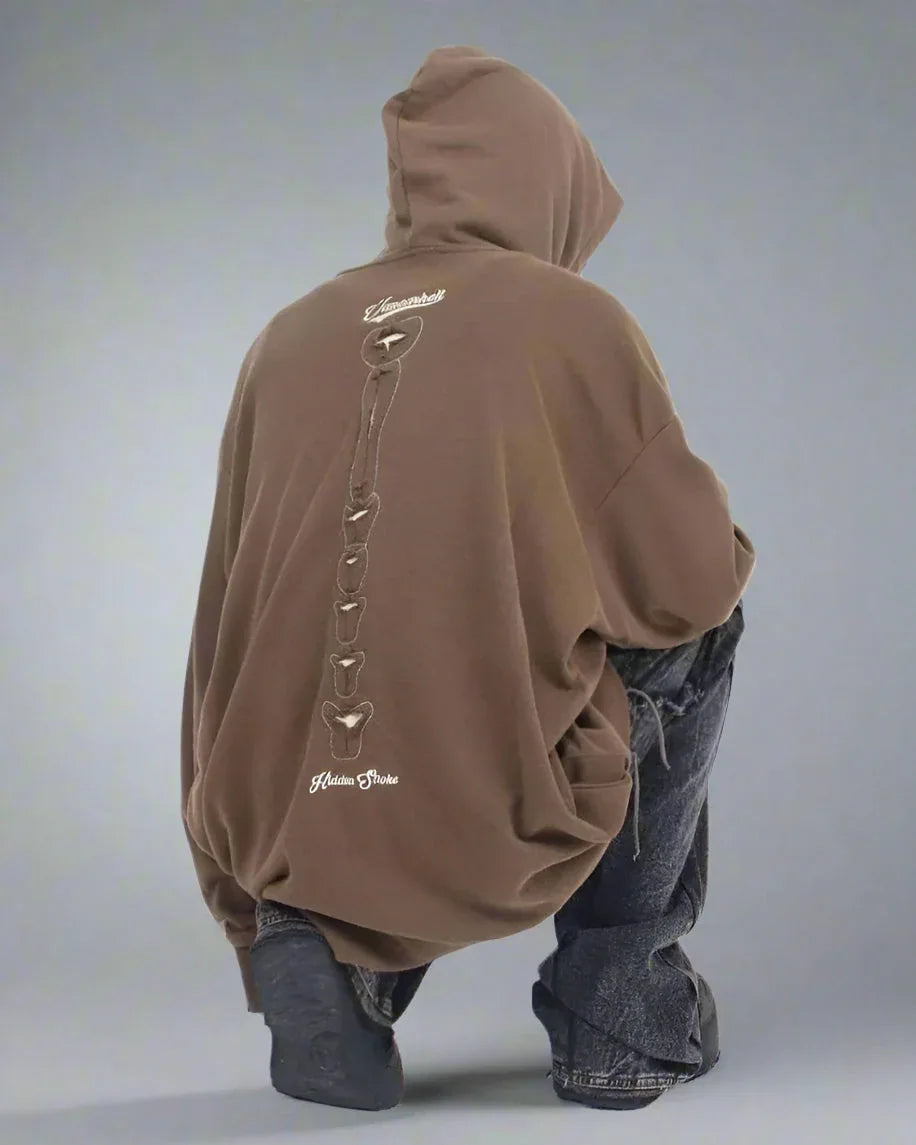 Cool Skeleton Cutout Hoodie -  edgy fashion - Stylish Hollow Out Skeleton Hoodie for Unique Looks