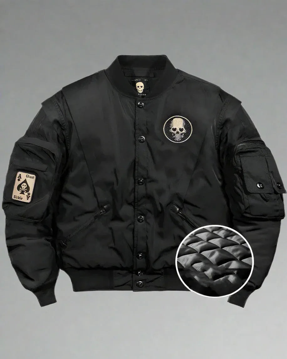 Cool Skull Bomber Jacket -  gothic bomber jacket - Skull Bomber Jacket for Techwear Style