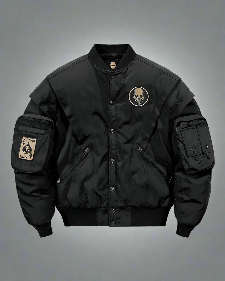 Cool Skull Bomber Jacket - skull jacket - Skull Bomber Jacket for Techwear Style