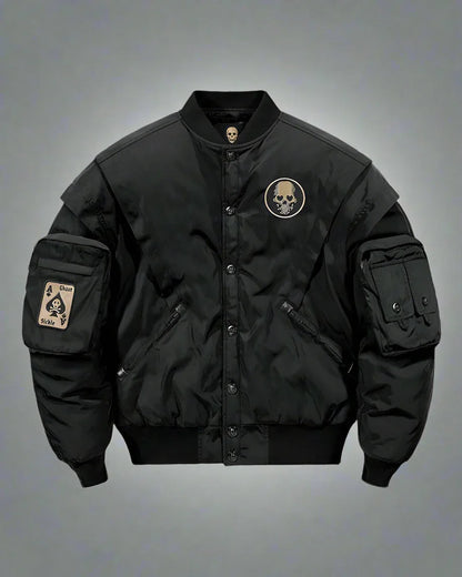 Cool Skull Bomber Jacket - skull jacket - Skull Bomber Jacket for Techwear Style