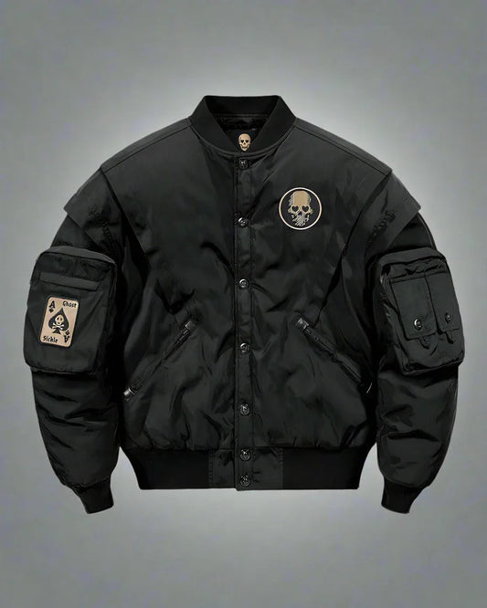 Cool Skull Bomber Jacket - skull jacket - Skull Bomber Jacket for Techwear Style