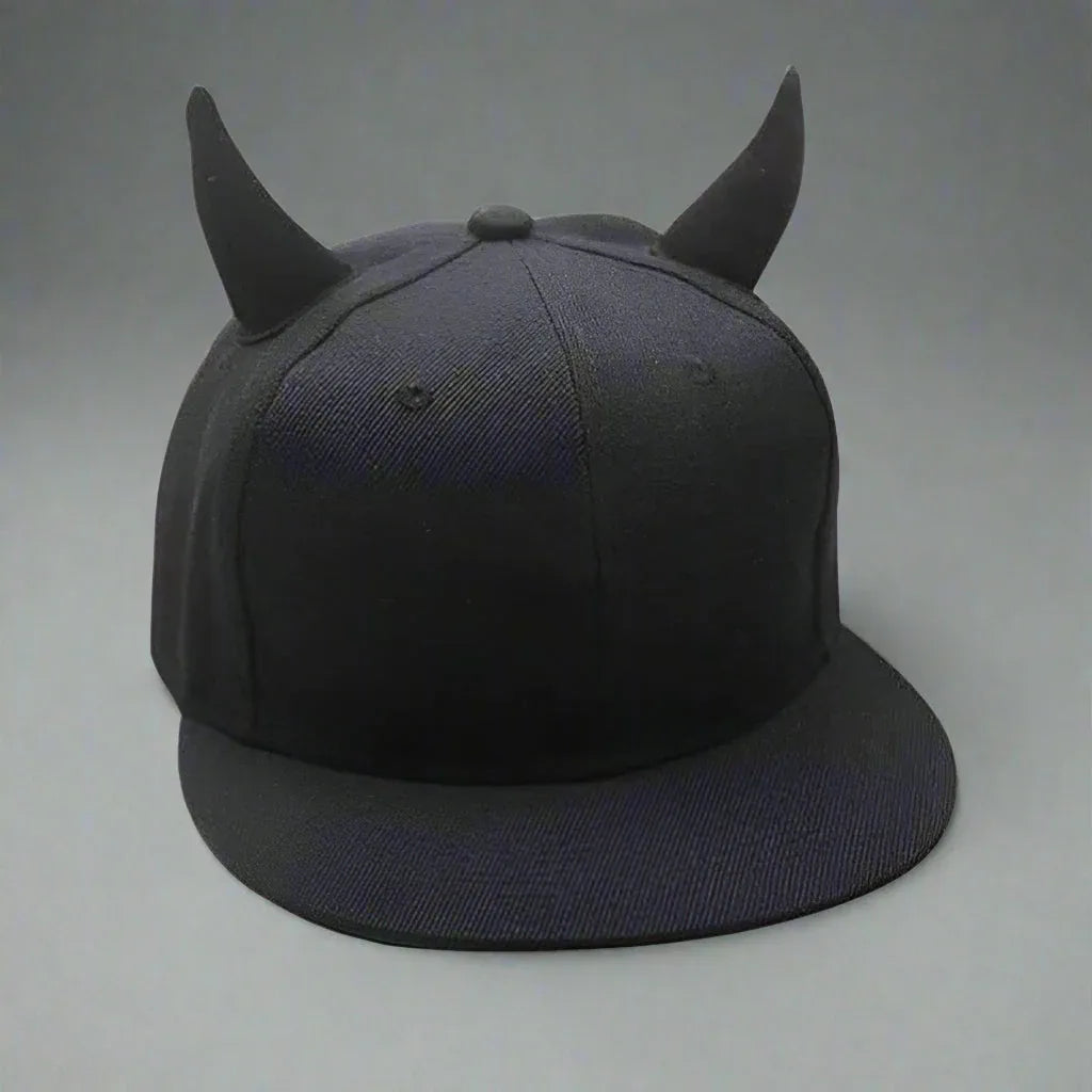 Cosmic Horned Headwear -  comfortable everyday cap - Cosmic Horned Headwear: Stylish Black Cap