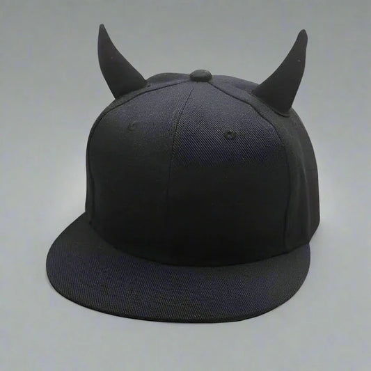 Cosmic Horned Headwear - stylish cap for urban - Cosmic Horned Headwear: Stylish Black Cap