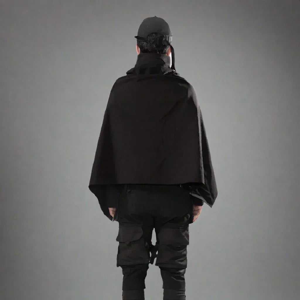 Cosmic Noir Samurai Cape -  black cape - Cosmic Noir Samurai Cape for Edgy Style