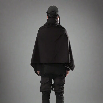 Cosmic Noir Samurai Cape -  black cape - Cosmic Noir Samurai Cape for Edgy Style