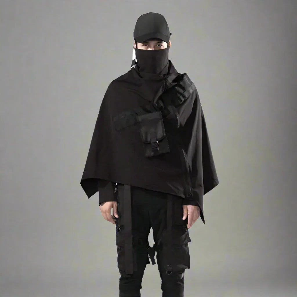 Cosmic Noir Samurai Cape - samurai cape - Cosmic Noir Samurai Cape for Edgy Style