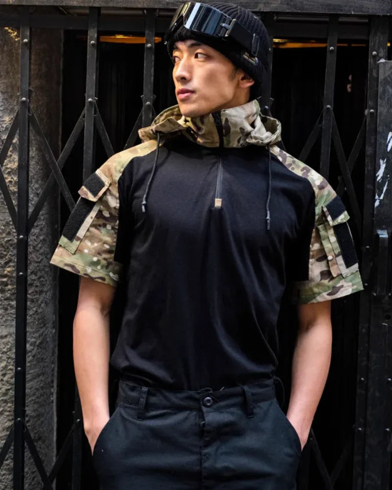 Covert Camo Tactical Tee -  outdoor shirt - Tactical Camo Tee for Outdoor Adventures