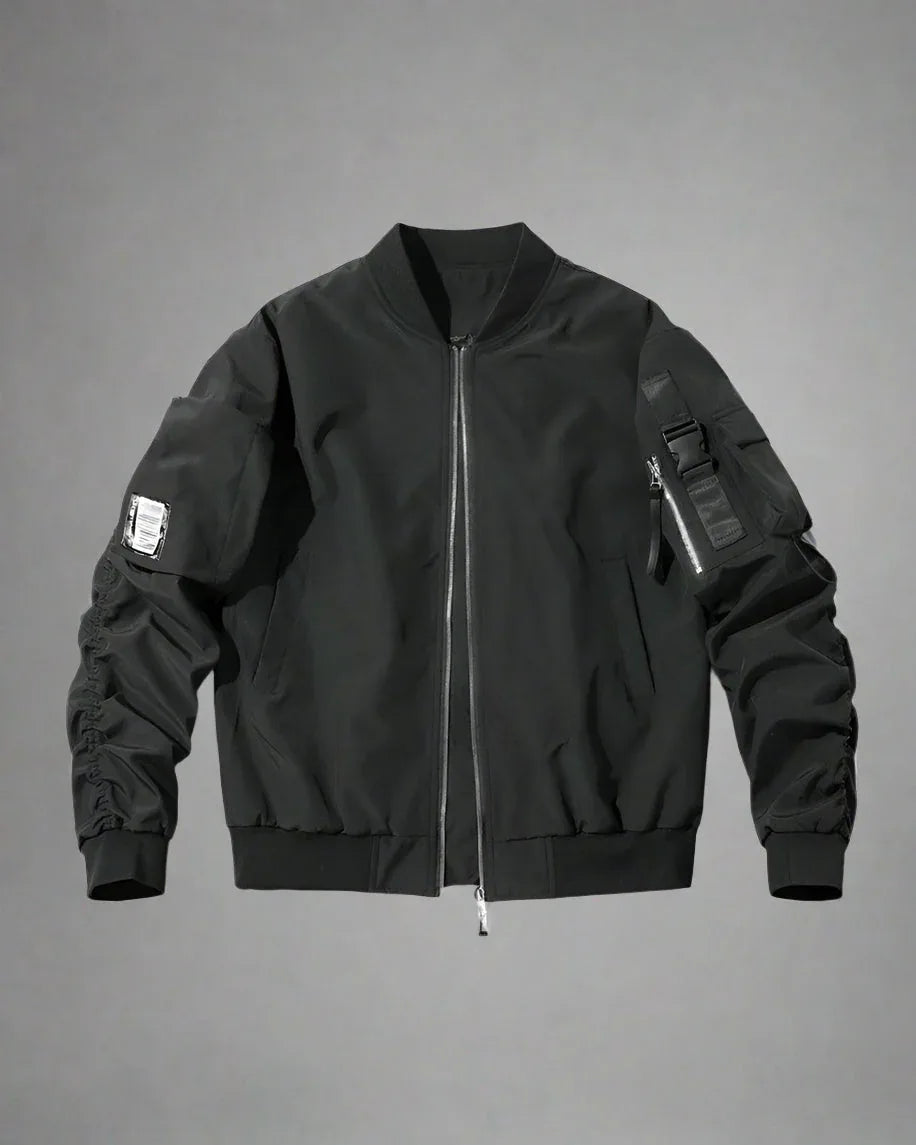 Covert City Bomber Jacket - bomber jacket - Covert City Black Bomber Jacket for Urban Style