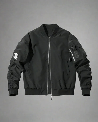 Covert City Bomber Jacket - bomber jacket - Covert City Black Bomber Jacket for Urban Style