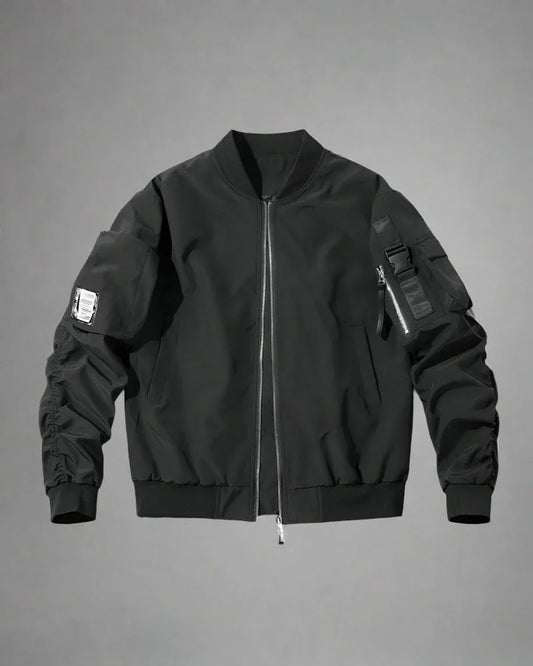 Covert City Bomber Jacket - bomber jacket - Covert City Black Bomber Jacket for Urban Style