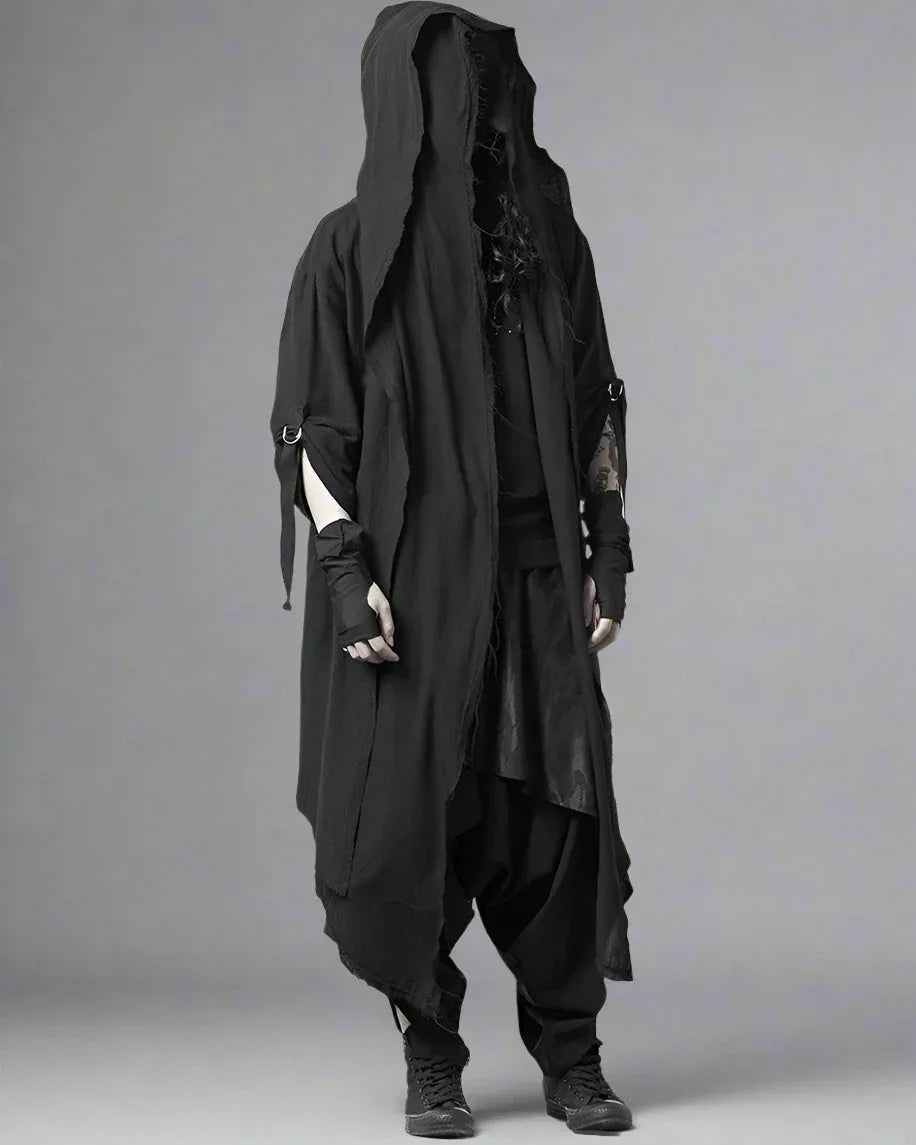Covert Tech Ninja Cloak - ninja cloak - Futuristic Black Techwear Ninja Cloak for Urban Style