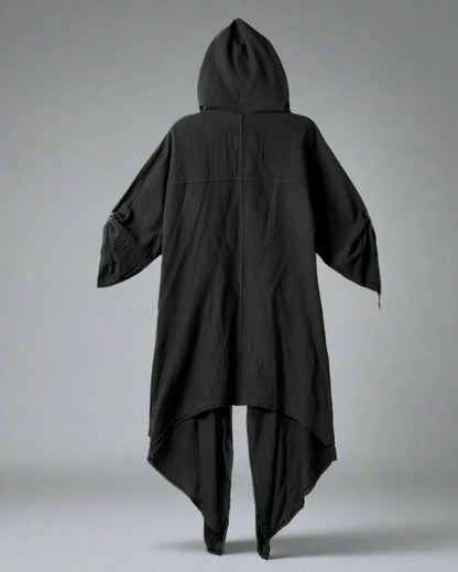 Covert Tech Ninja Cloak - ninja cloak - Futuristic Black Techwear Ninja Cloak for Urban Style
