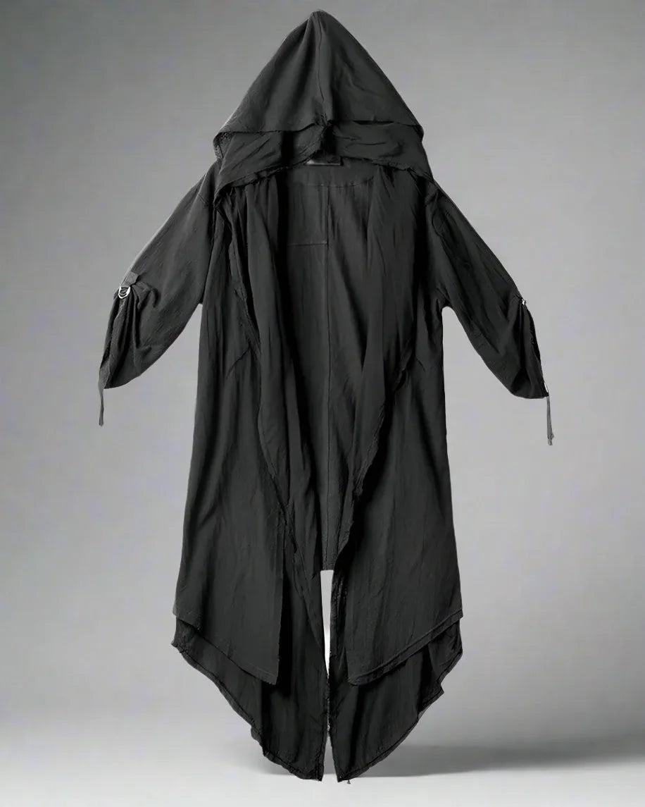 Covert Tech Ninja Cloak -  urban fashion - Futuristic Black Techwear Ninja Cloak for Urban Style