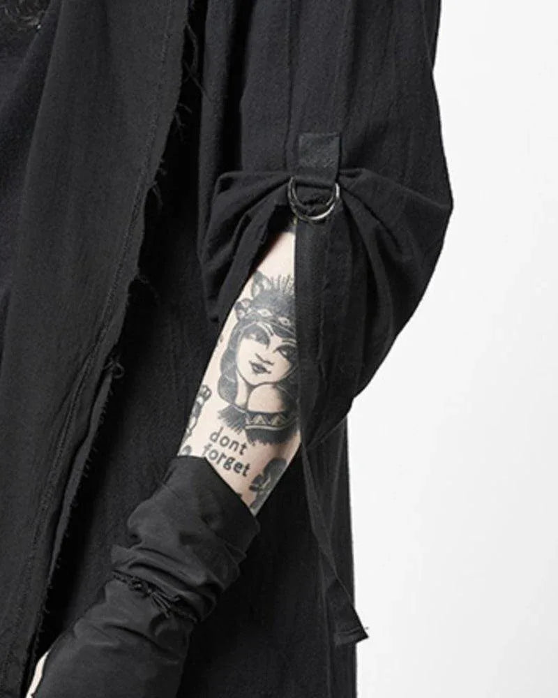 Covert Tech Ninja Cloak - urban techwear - Futuristic Black Techwear Ninja Cloak for Urban Style