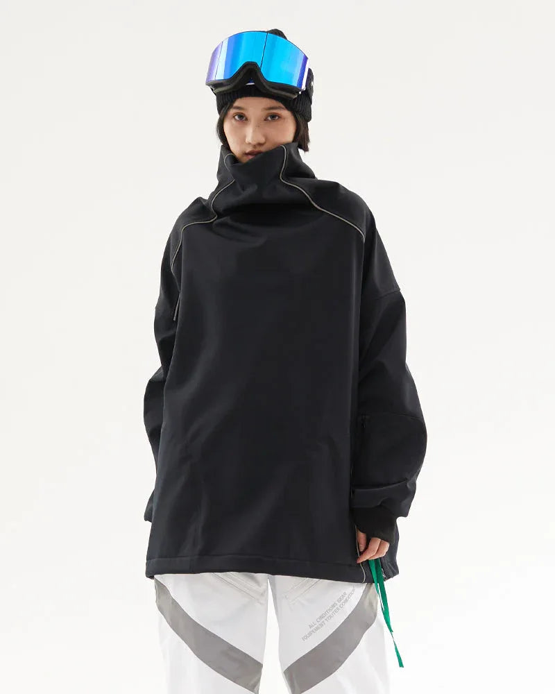 Cozy High-Neck Ski Hoodie -  high-neck ski sweatshirt - Cozy Waterproof Ski Hoodie for Winter Adventures