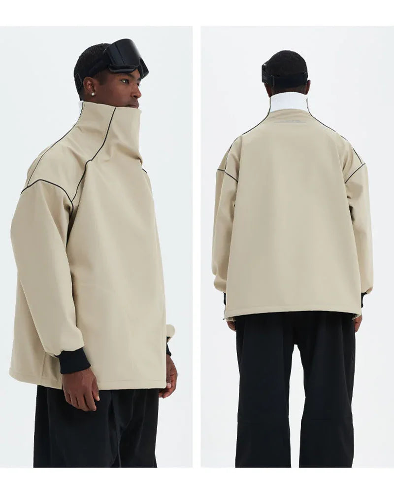 Cozy High-Neck Ski Hoodie -  insulated hoodie - Cozy Waterproof Ski Hoodie for Winter Adventures