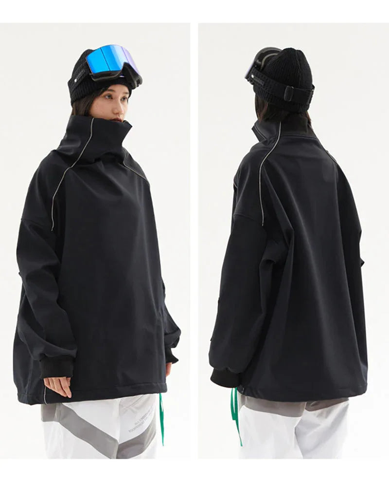 Cozy High-Neck Ski Hoodie -  winter sports - Cozy Waterproof Ski Hoodie for Winter Adventures