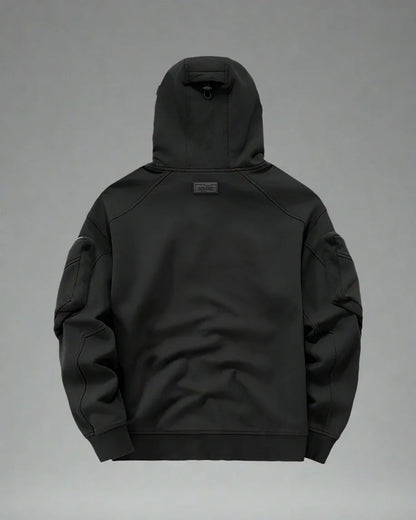 Cozy Tactical Mask Hoodie -  black hoodie - Comfy Tactical Mask Hoodie for Urban Adventures