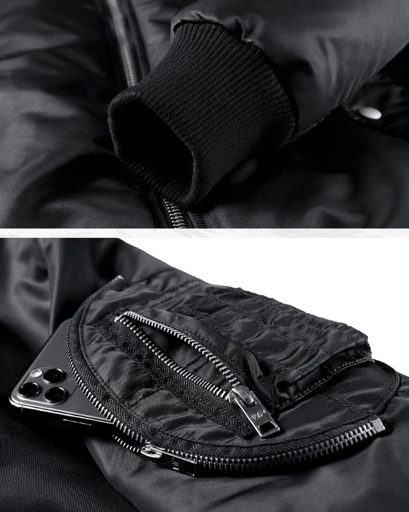 Cozy Winter Bomber Jacket -  urban techwear jacket - Cozy Winter Bomber Jacket for Urban Adventures