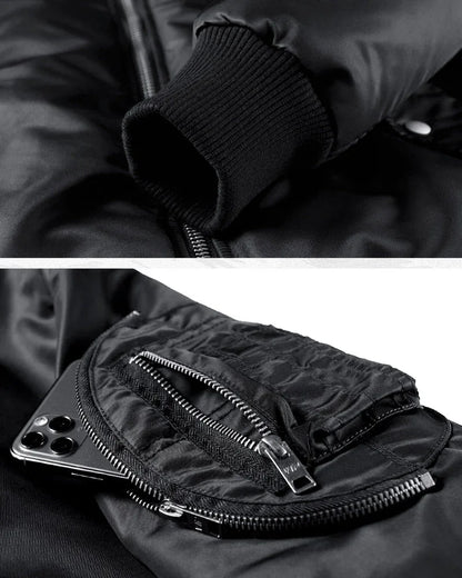 Cozy Winter Bomber Jacket -  urban techwear jacket - Cozy Winter Bomber Jacket for Urban Adventures
