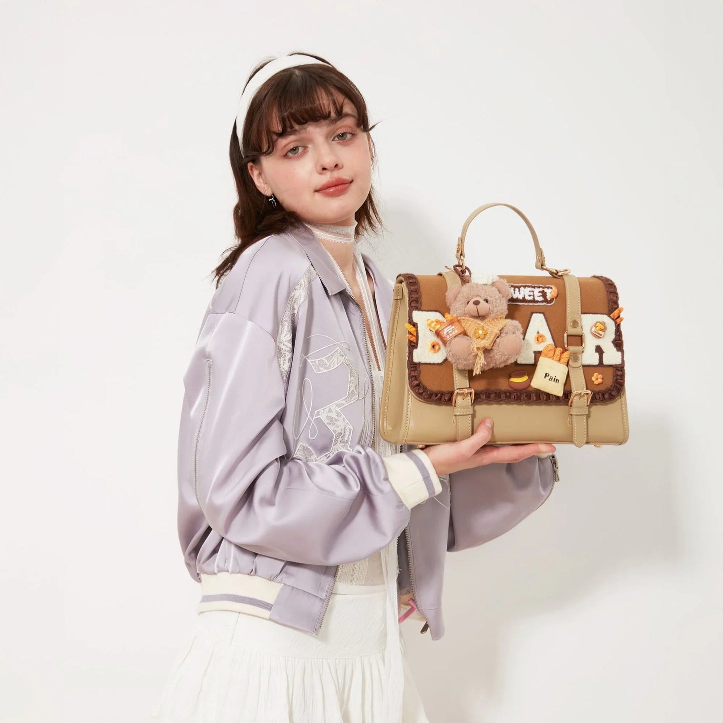 Cuddly Flap Top Backpack -  bakery themed - Charming Teddy Bear Backpack for Everyday Use