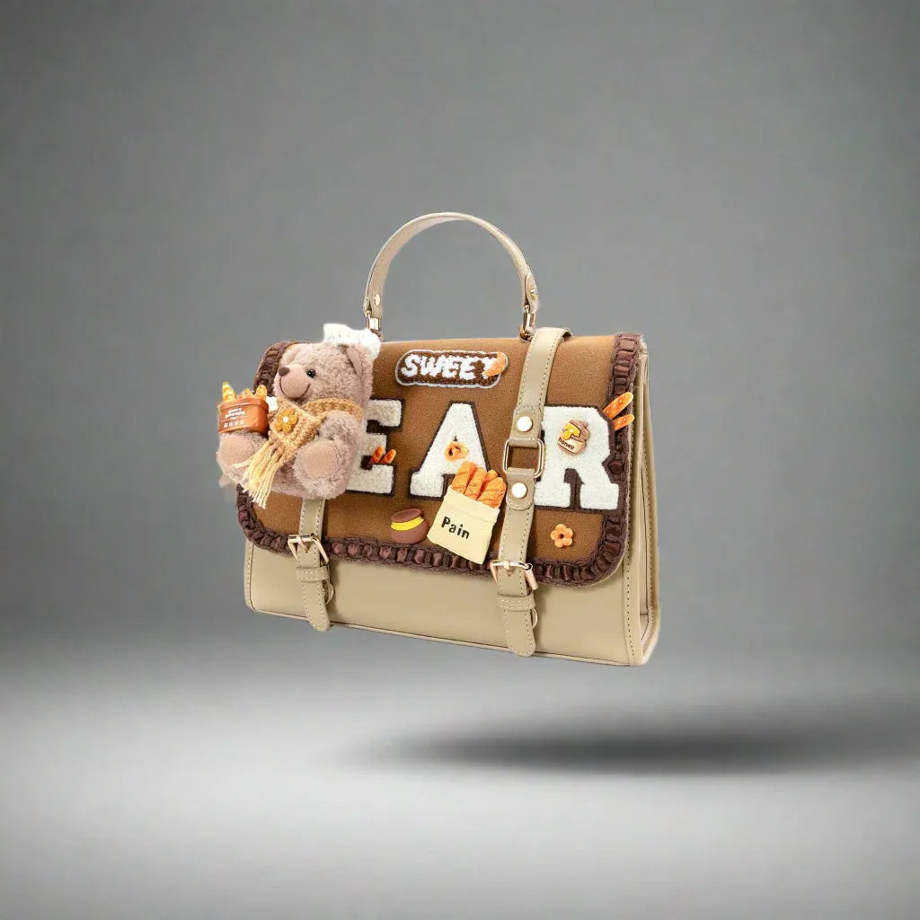 Cuddly Flap Top Backpack - teddy bear design backpack - Charming Teddy Bear Backpack for Everyday Use