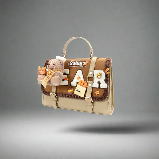 Cuddly Flap Top Backpack - teddy bear design backpack - Charming Teddy Bear Backpack for Everyday Use